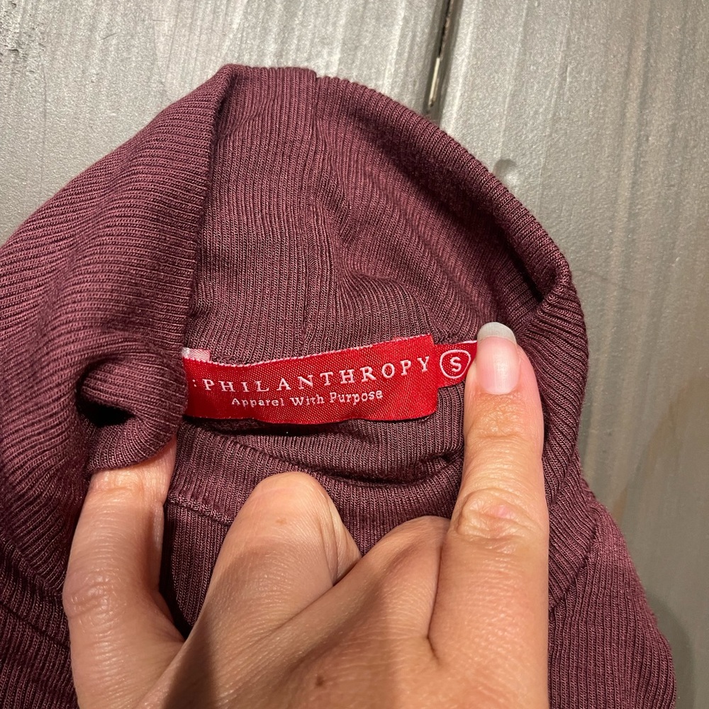 COPY - n:Philanthropy burgundy turtleneck bodysuit size small - Picture 5 of 6
